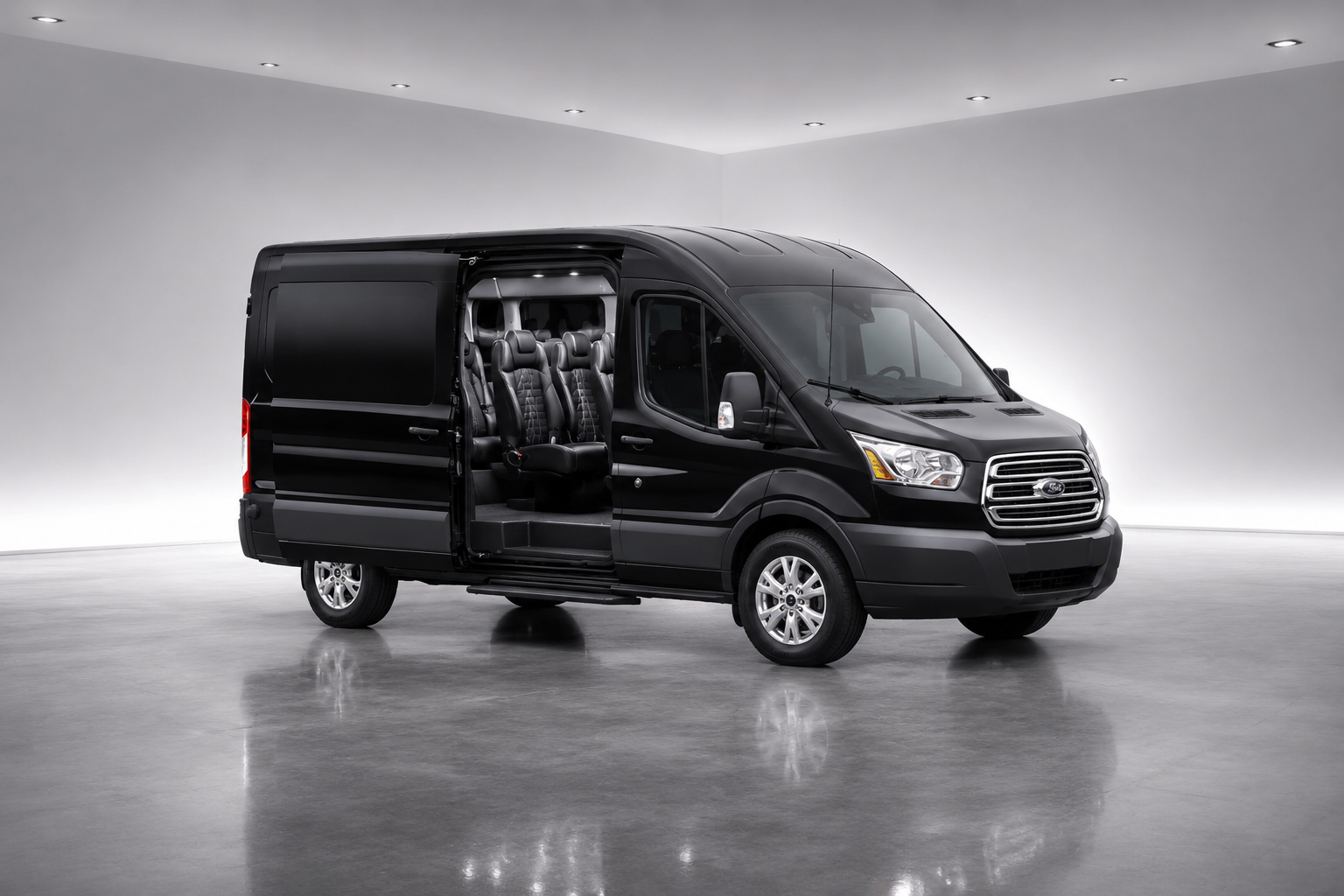 Black luxury transit van